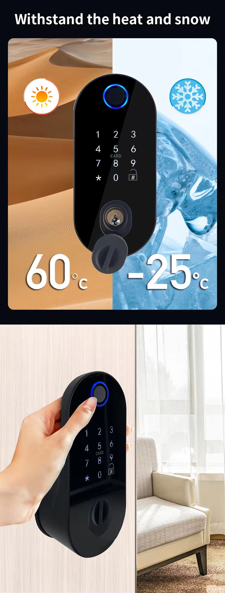 2 1 Fingerprint outdoor lock