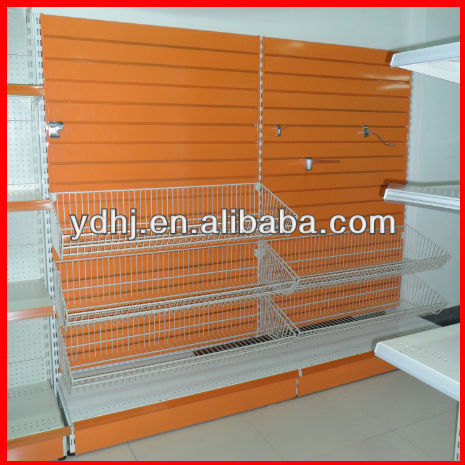 Supermarket Metal Slot Board Shelf By Manufacturer YD-J327
