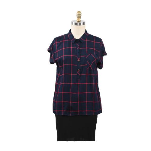 Women Casual Plaid Blouse Long Sleeve