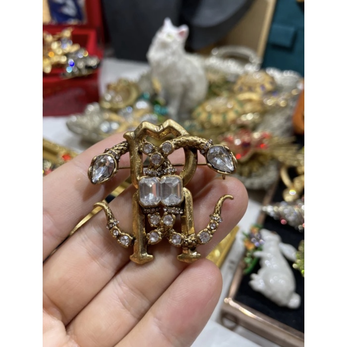 Broche de cobra de cabeça dupla vintage