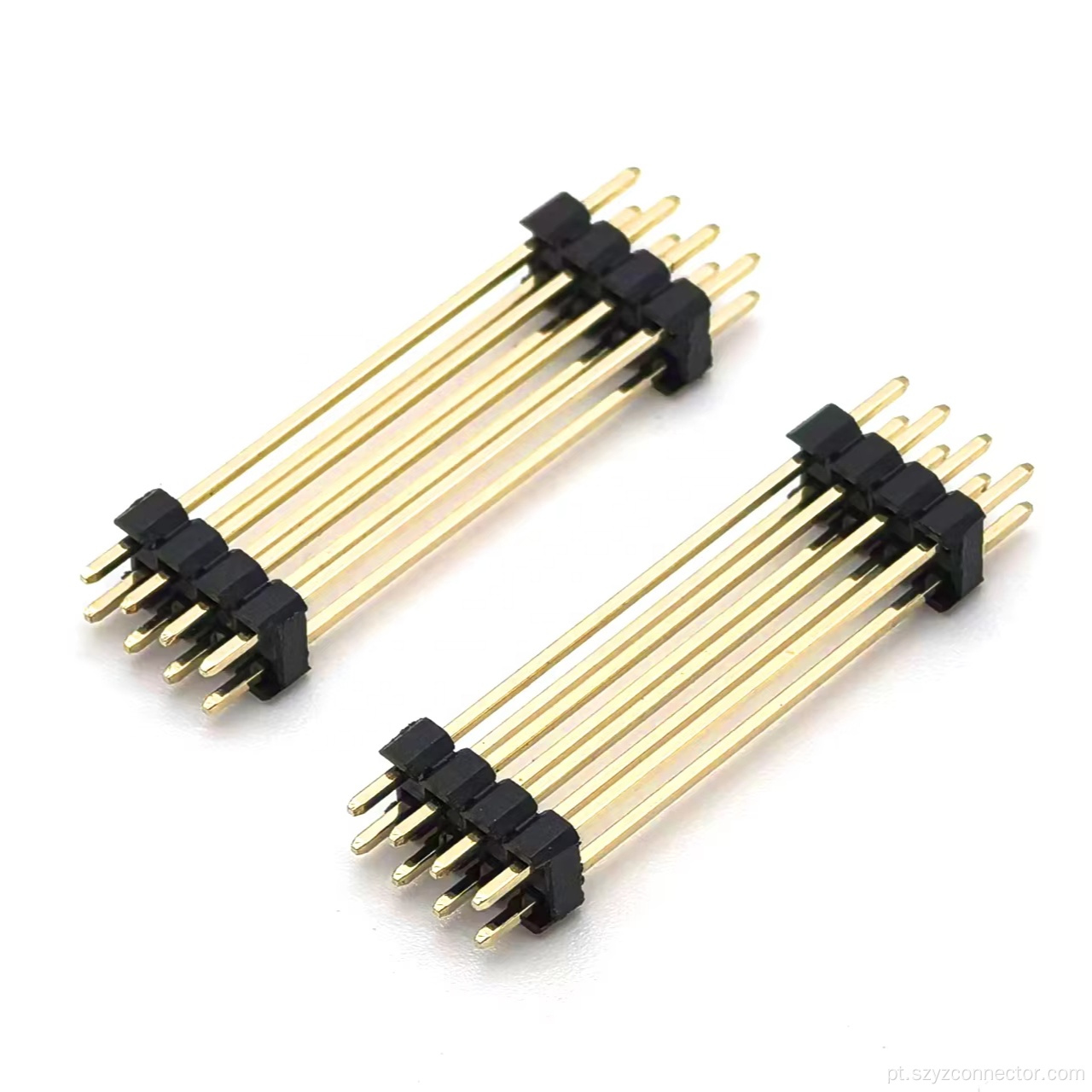 Cabeçalho de pino de 2,54 mm, fileira dupla, preto reto