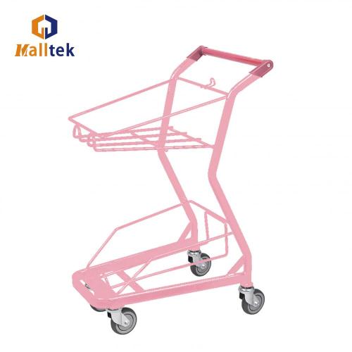 China Pink Grocery Hand Shopping Basket Trolley Supplier