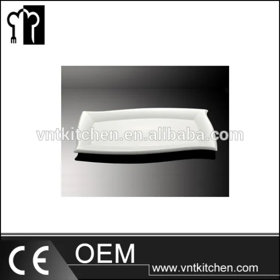 VNTY015 14" Ceramic Oblong Wave Edge Plate