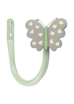 Wholesale J Shape Metal Curtain Hook Butterfly Decoration
