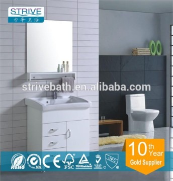 White Floor Standing MDF bathroom cabinet,Single Sink
