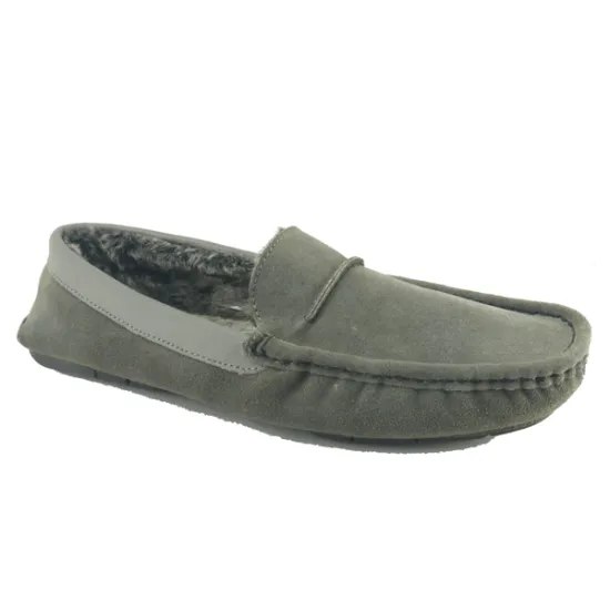 men's comfortable warm moccasin house slippers
