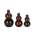 Gourd essential oil flat amber glass dropper bottles