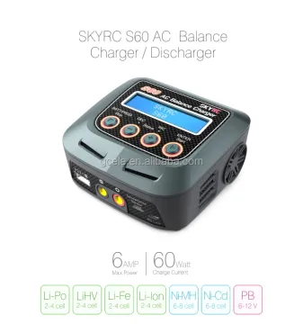 SKYRC RC Model S60 60W 6A AC Balance Charger / Discharger (EU Plug and XT60)