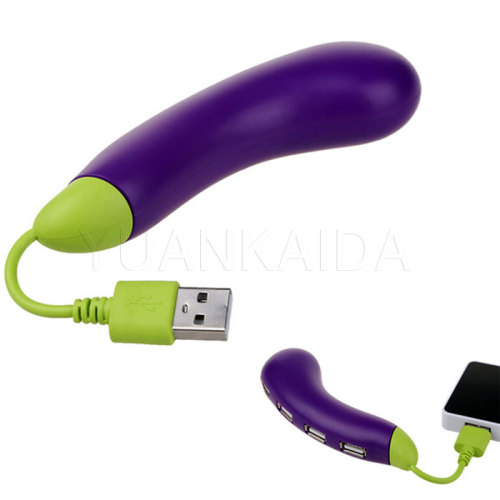 Creative eggplant 4-port USB 2.0 HUB Adapter