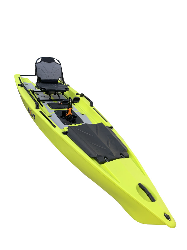 Zero Kayak Pedal Drive Solo Skiff Boats: Fishing Canoe/Kayak with Electric Motor Top Propeller Fin Pedal Drive