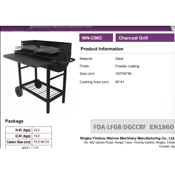Wheeled Charcoal Grill for Backyards