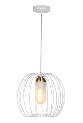 White Global Lampbody Wire Cage Deco Pendant Lamp