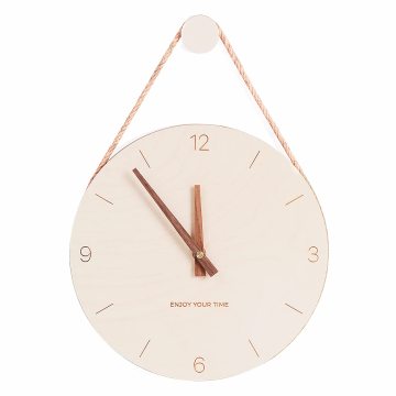 Customizable Wooden Wall Clock - High Quality Hanging Rope Decoration