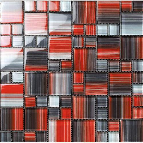 Stripe Hand Painting Glass Mosaic