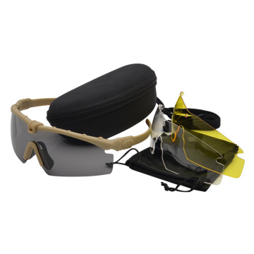 Tactical Shooting Goggle Set with Polarized Lens for Windproof and Sand Protection