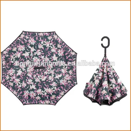 UV protection new style 23'' vinyl umbrella,reverse umbrella, inverted umbrella with C Handle