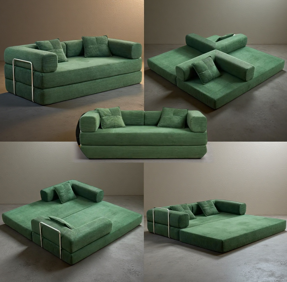 Foldable Corduroy Sofa Bed