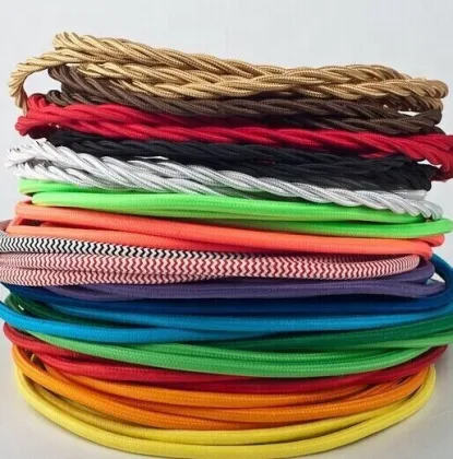 Vintage Braided Electric Wire - Retro Textile Cable for Home Decoration