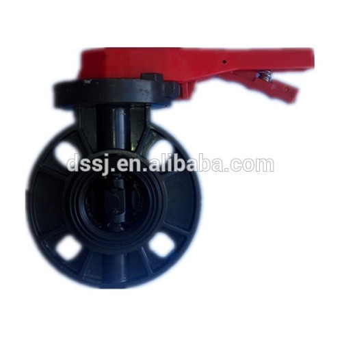 Double flanged rubber lined Plastic pvc butterfly valves