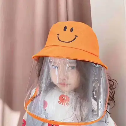 Kids Face Shield Mask Bucket Hat