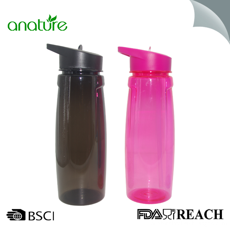 Reusable Tritan Plastic Bottle With Flip Straw Top