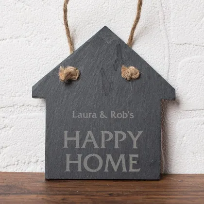 Unique Handmade Personalised Heart Shape Black Natural Slate Christmas Crafts