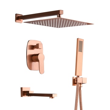 Brass spazzolato Rose Gold Monte Montaggio del bagno Cucina Doccia set di colonne