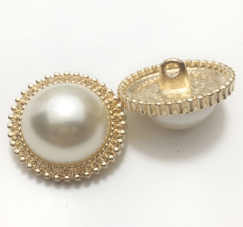 Wholesale metal buttons pearl round decorative buttons