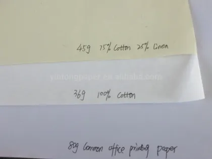 75% cotton 25% linen paper /cotton fiber paper