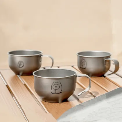 MOBI GARDEN & LINE FRIENDS Titanium Camping Coffee Cup