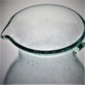 Vintage Recycled Bubble Glass Juice Water Handle Jug