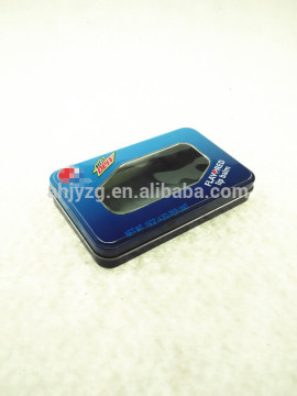 excellent quality rectangle empty tin can with pvc window