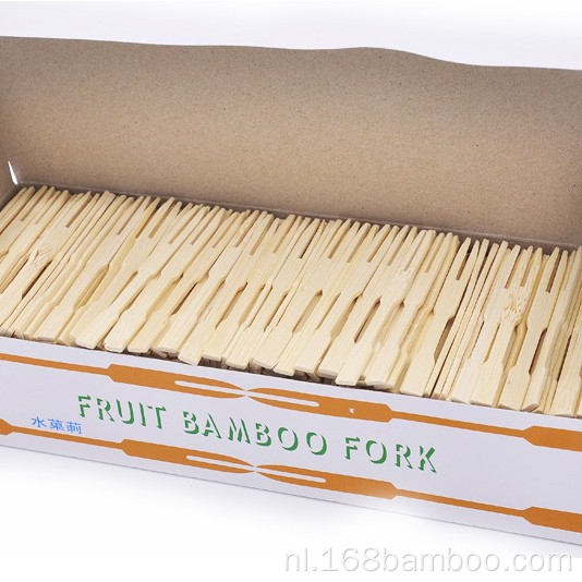 Groothandel glad oppervlak bamboe fruitvork met logo