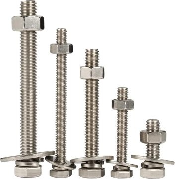 Buy M10 x 60mm 304 Stainless Steel Flat Hex Head Screws, Bolts, and Nuts Online