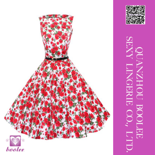Hot sale summer fashion mature ladies floral print dresses