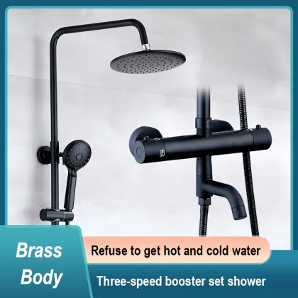 Black Bronze Thermostatic Shower Set DCF-3020B