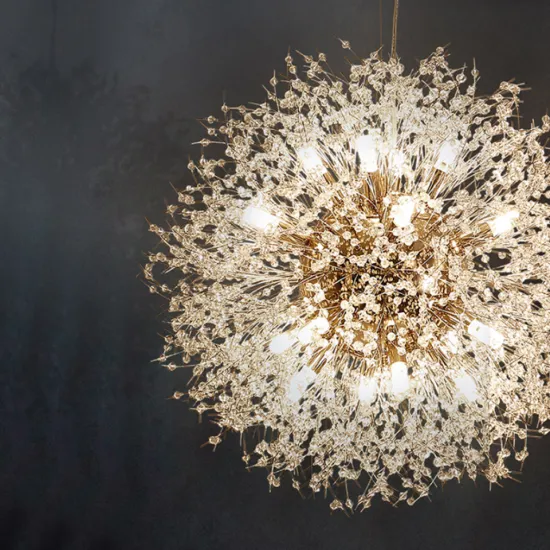 Modern Dandelion Art Crystal Pendant Lights for Dining Table and Kitchen