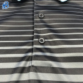 black with light cyan stripes uniform polo shirts