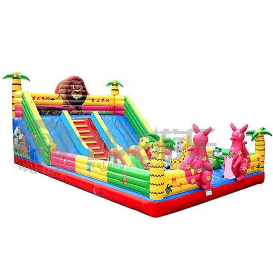 EN14960 inflatable bouncer with water slide