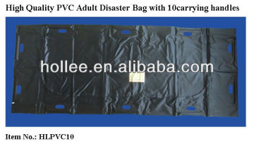 High Quality PVC Adult Disaster body Bag with 10carrying handles