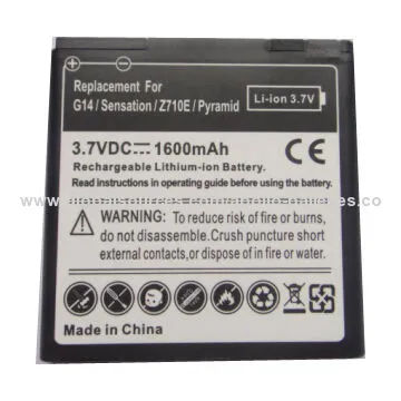 New model high capacity 1,600mAh mobile phone battery for HTC Sensation/Pyramid/Z710E/G14
