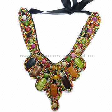 Ethnic Taste Collar Necklace with Colorful Beads and Stones Decoration, Various Styles are Available