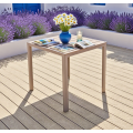 Transferred Print Aluminum Plastic Wood Square Outdoor Table