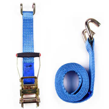 2" 5 Ton 50mm OEM Logo Printing Finger Handle Ratchet Buckle Tie Down Straps With 2 Inch Close Rave Hooks