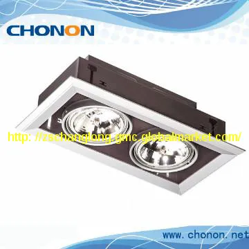 2x50W Adjustable downlight with polished aluminum diffuser