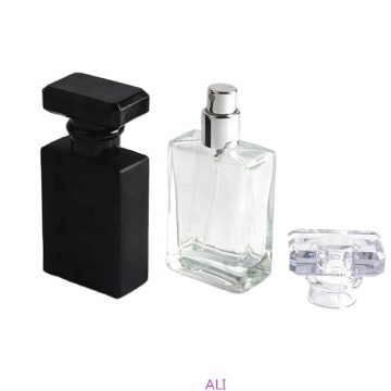 China Wholesale Clear Black Square Spray Perfume Bottles 30ml 50ml