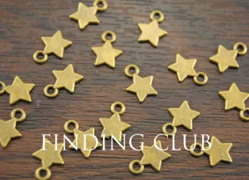100 pcs Bronze Star Charms Pendant, Drop Double Side 8mm DIY Metal Bracelet Necklace Jewelry Findings A1015