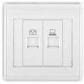 Wall electric computer socket and tel socket