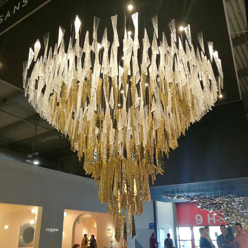 Big size glass crystal led chandelier light