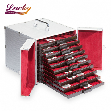 Silver Lockable Aluminum Cargo MB10 Coin Case for MB Coin Drawers